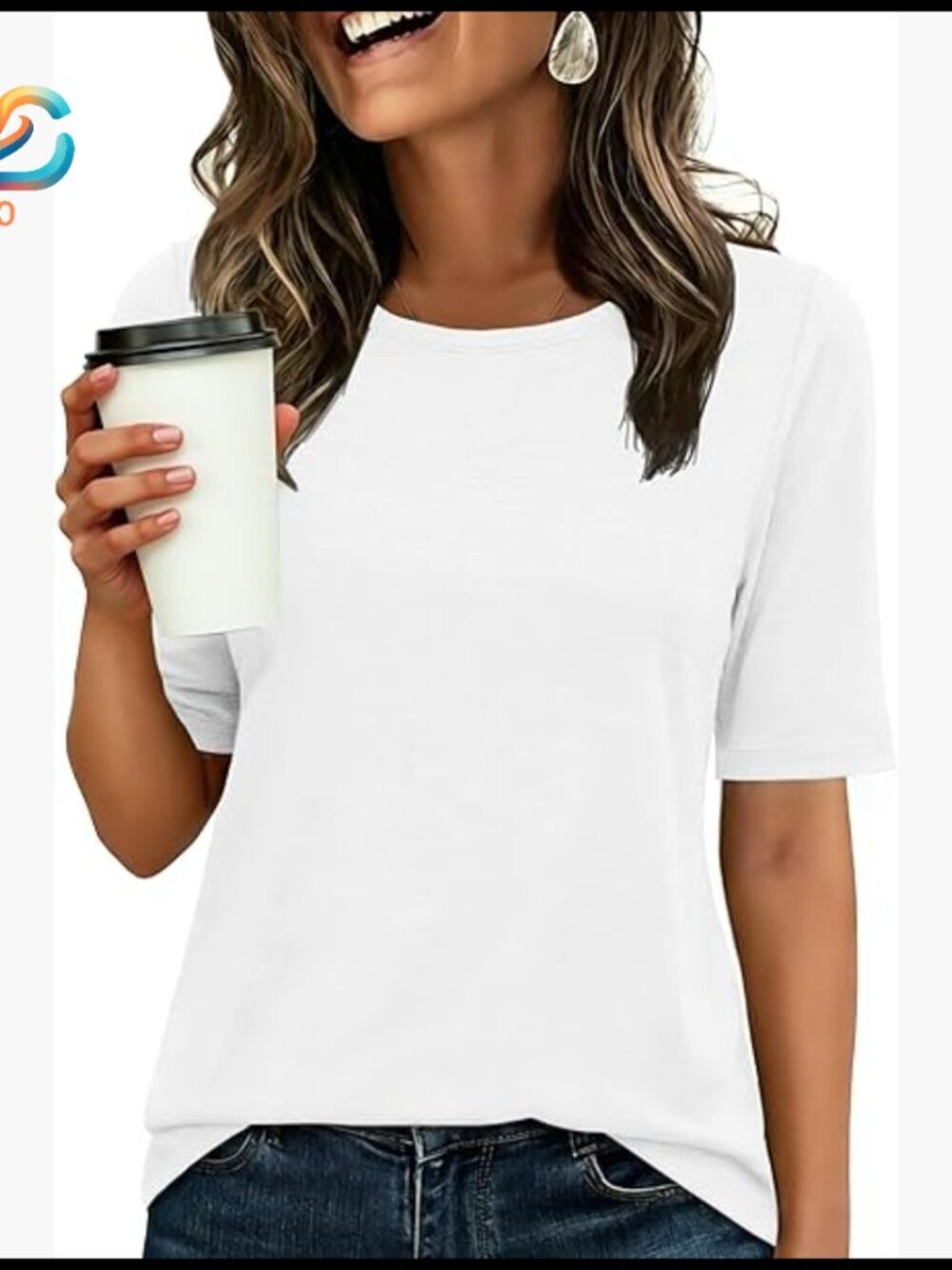 Half Sleeve Crewneck T-Shirt, Regular Fit, Polyester Rayon Blend, Work Casual